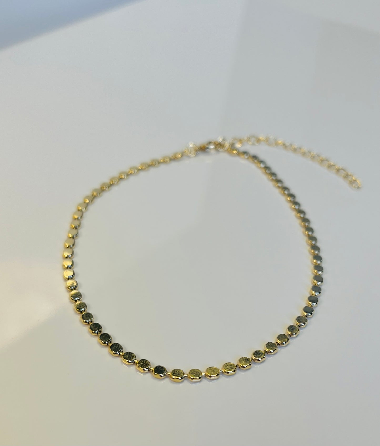 Orla Anklet – Gold-Plated Mini Disc Chain