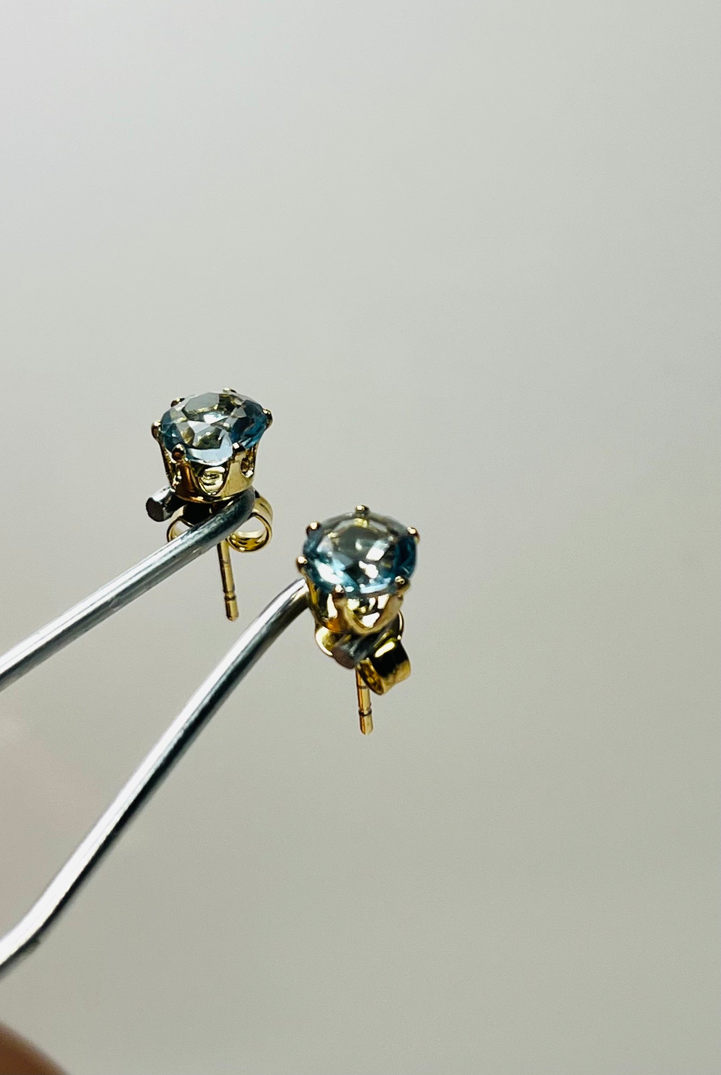 Skye Studs – Gold-Plated Blue Zirconia Earrings
