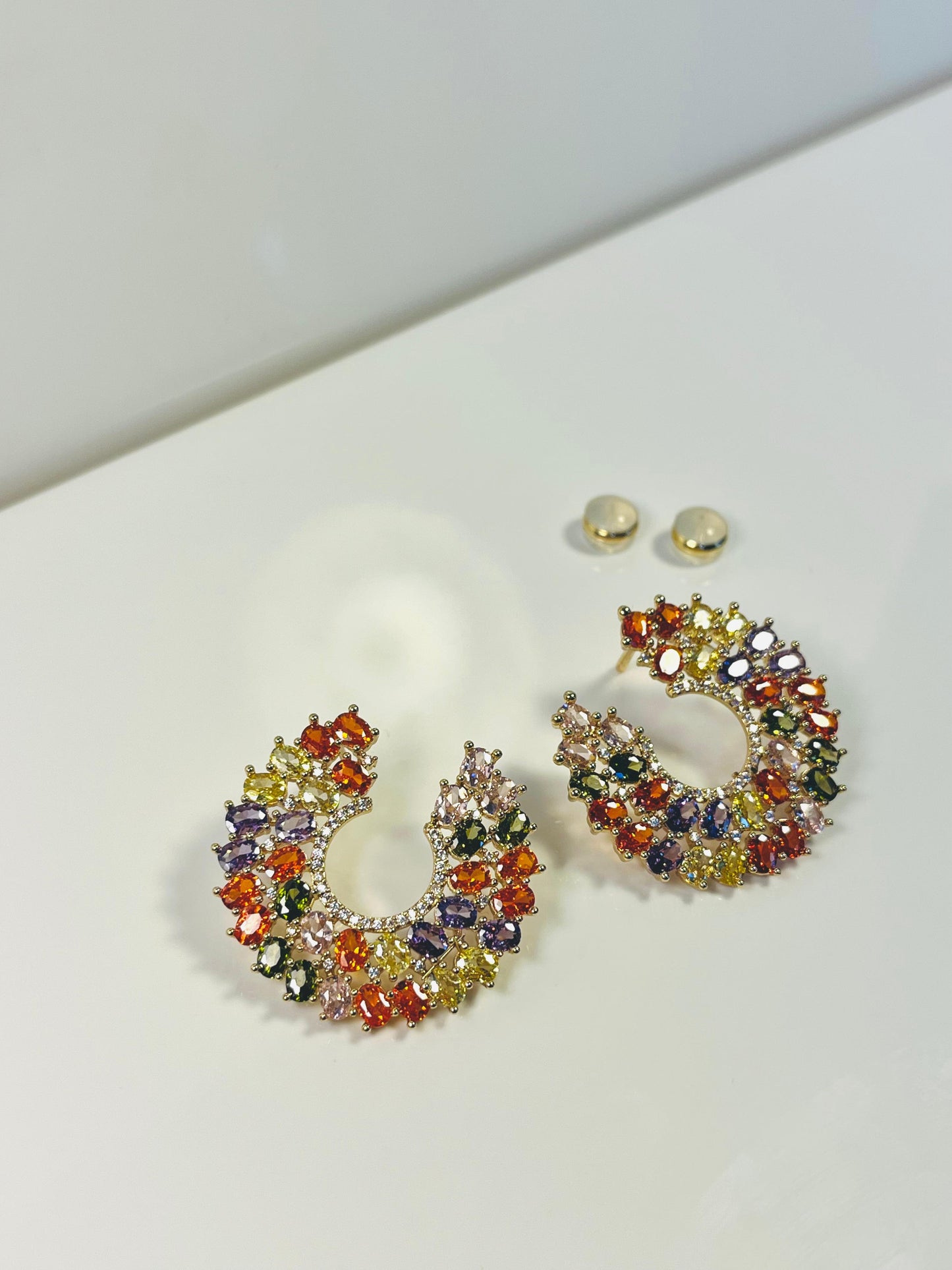 Zaria Earrings – Gold-Plated Color Burst Hoops