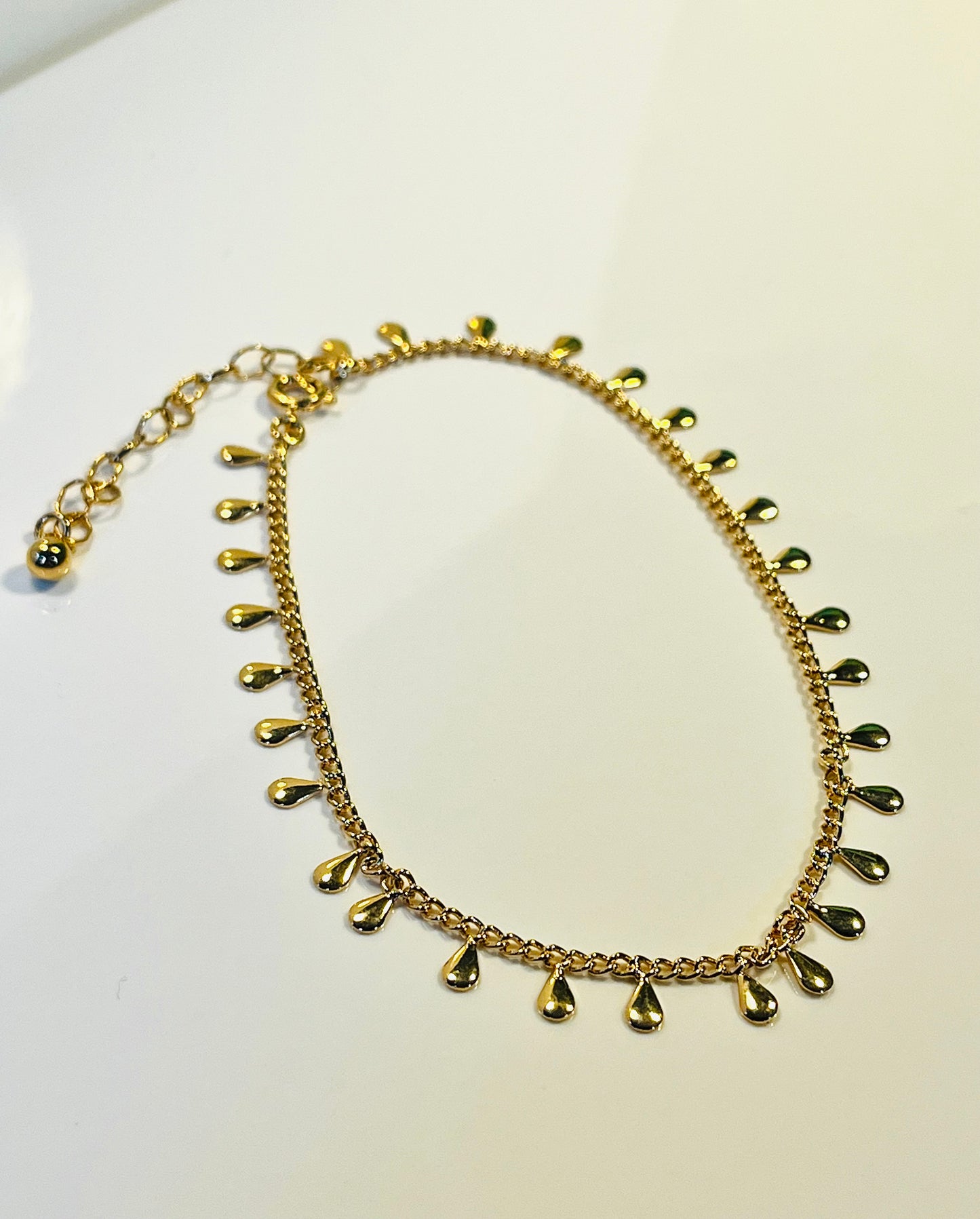 Raia Anklet – Gold-Plated Drop Chain