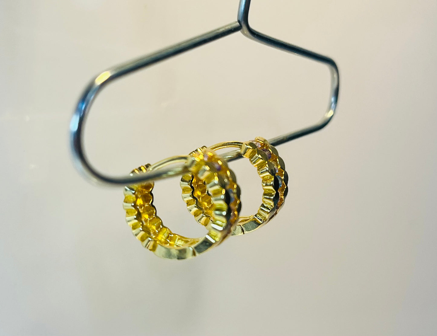 Luxe Hoops – Gold-Plated Rainbow Zirconia Earrings
