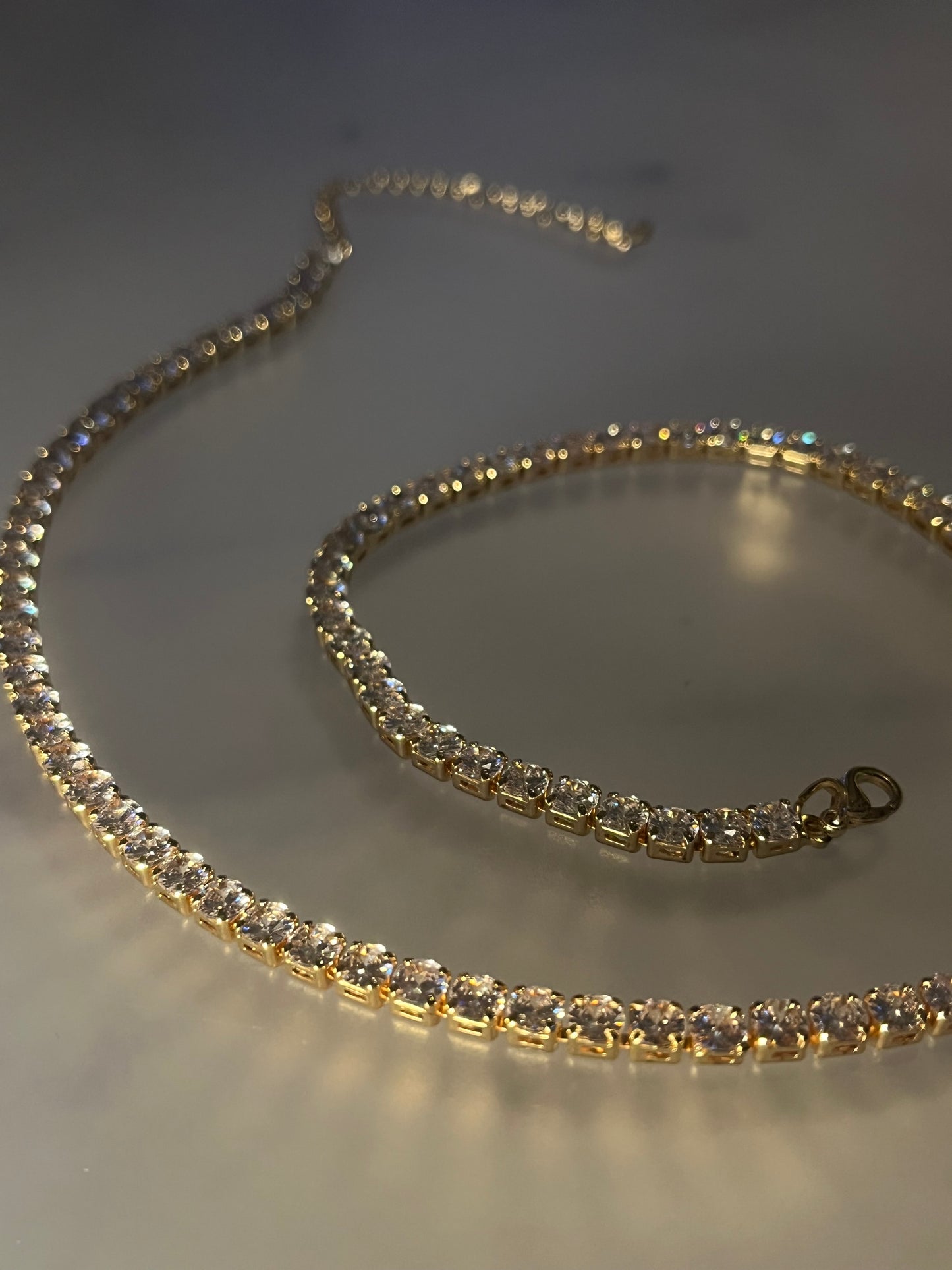 Riviera Necklace – Gold-Plated with Zirconia
