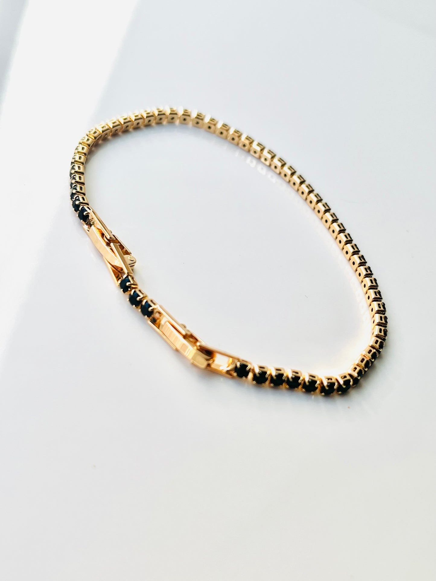 Riviera Noir – Gold-Plated Bracelet with Black Zirconia