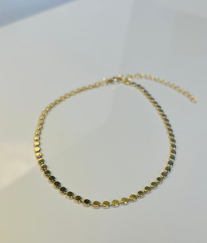 Orla Anklet – Gold-Plated Mini Disc Chain