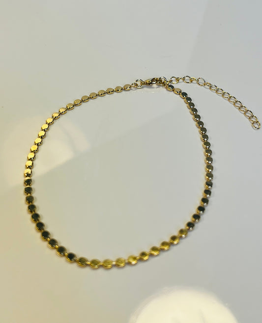 Orla Anklet – Gold-Plated Mini Disc Chain