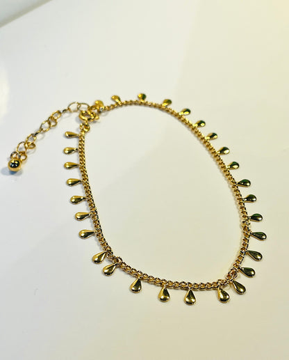 Raia Anklet – Gold-Plated Drop Chain