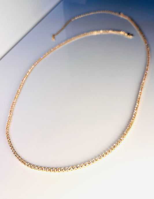 Riviera Glow – Gold-Plated Tennis Necklace