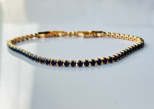 Riviera Noir – Gold-Plated Bracelet with Black Zirconia