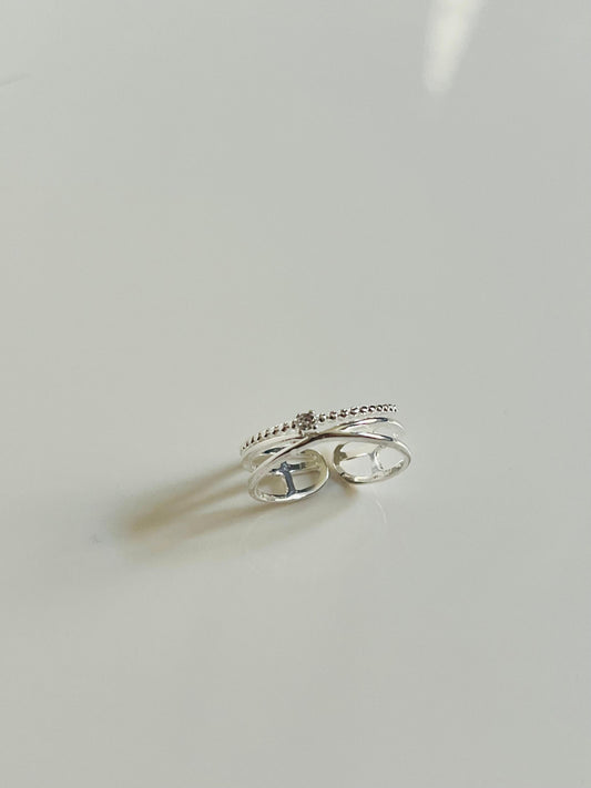 Elara – Silver-Plated Adjustable Ring
